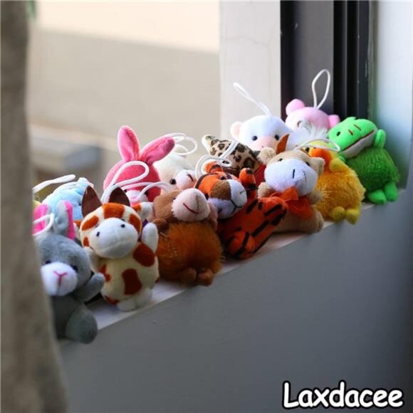 32 Piece Mini Plush Animal Toy Set, Cute Small Animals Plush Keychain Decoration - Picture 6 of 8
